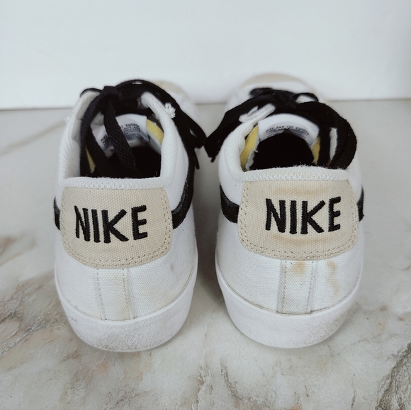 Nike Men's Blazer Low '77 Vintage White Black Canvas Sneakers, 10.5 - Picture 5 of 11